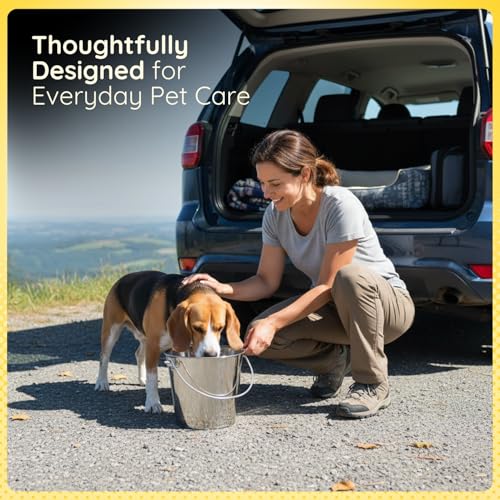 6 Quart Stainless Steel Flat Side Bucket – 1.5 Gallon Heavy Duty Hanging Dog Water Buckets for Kennels & Cages – Flat Back Food & Water Feeding Pail for Livestock, Goats, Sheep & Horses - size: 6 Quarts