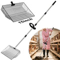 15" Large Chicken Coop Scooper for Sand - Heavy Duty Stainless Steel Poop Scooper with 38-64" Telescoping Handle - Adjustable Poultry Manure Rake & Sifter Shovel for Easy Cleaning