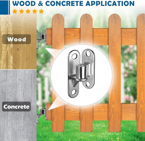 Gate Hinge Heavy Duty, 4Pack Gate Hinges with 16 Screws, SUS304 Heavy Duty Gate Hinges for Wooden Fence with 5/8'', for Wooden Fences and Farm Gates - color: 4Pack(8pcs)with 16 screws
