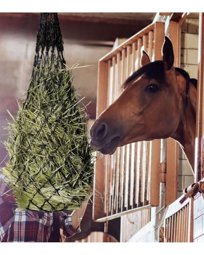 3PCS Hay Net for Horses, Slow Feed Hay Bag, Hanging Hay Feeder for Horses, Goats, Sheep