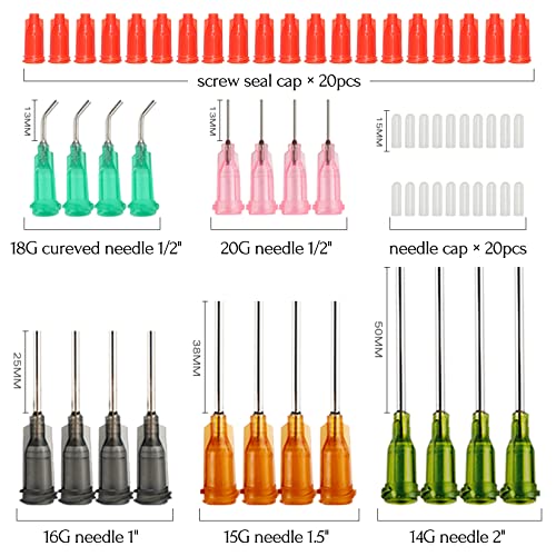 Glue Applicator Syringe with Blunt Tip Needle for Liquid, Ink, Oil, Perfume | Woodworking, Grease, Craft, Epoxy, Lip Gloss Making Filling Dispensing Kit