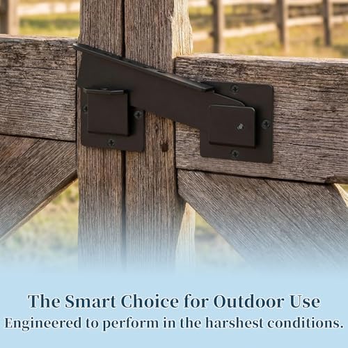 9-Inch Heavy Duty Flip Gate Latch with 4 Padlock Holes 4mm Thick Carbon Steel Adjustable Door Latch for Sliding/Swing Gates, Barn, Shed, Garage, Yard, Fence (9 inch (Included Lock)) - size: 9 inch(Included Lock)
