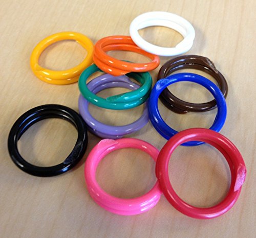 Poultry Spiral ID Leg Bands Standard Size 11, Assorted Synthetic Rubber, 25 per Pack