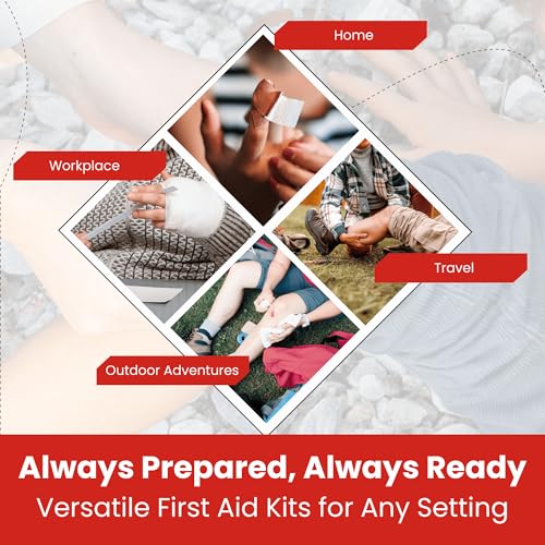 M2 BASICS 10x50 Piece Premium Mini First Aid Kit Bundle, Donation, Travel | 500 Total Pieces Bulk Pack For Charity, Car, Backpack, Office, School, Church, Camping, Family, Friends And Nonprofit