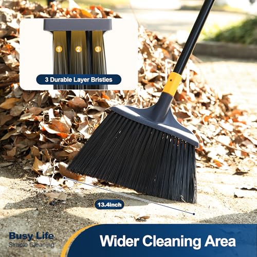 Yocada Heavy-Duty Broom Outdoor Commercial Broom 54Inch | for Courtyard Garage Lobby Mall Market Floor Home Kitchen Room Office Pet Hair Rubbish - size: 54 Inch (Pack of 1)
