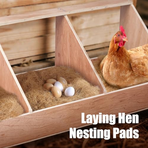 Laying Hen Nesting Pads, Premium Bedding for Chicken Nesting Box, Chicken Coop Accessories, 13x13, 12 Pieces (4 Pack)
