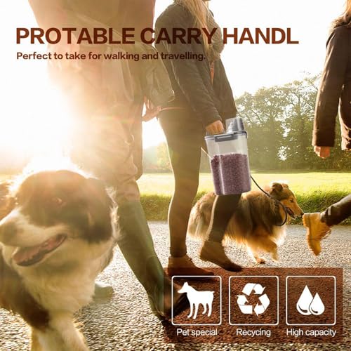 TIOVERY Upgraded Dog Food Storage Container Small, Cat Food Container Airtight, Pet Food Container Dispenser with Pour Spout, Measuring Cup and 4 Seal Buckles for Dogs, Cats, Birds (Grey) - color: Grey 3 Qt