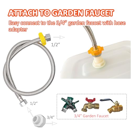 Automatic Chicken Waterer with Float Valve 3 Gallon Poultry Water Dispenser | Elevated Self-Filling Water Feeder Cup for Hens, Ducks, Quails Chicken Coop