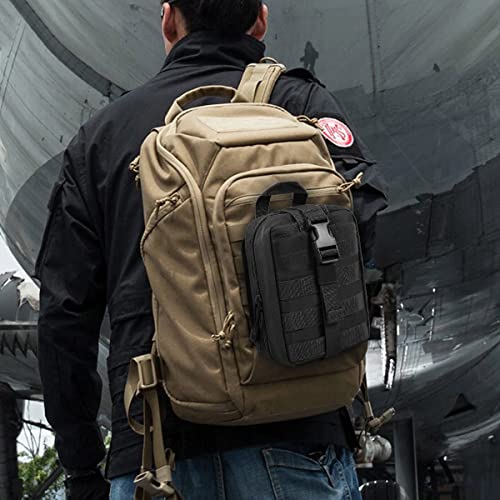 2-Pack First Aid Pouch 1000D Nylon Tactical Molle Medical Pouch Utility Pouch for Outdoor Activities Medical Supplies Bag Only - color: Black
