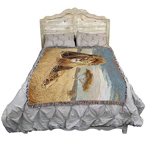 Pure Country Weavers King of The Pride Blanket by Lucie Bilodeau - Gift Tapestry Throw Woven from Cotton - Made in the USA (72x54) - color: King