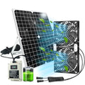 Solar Fan for Chicken Coop with Battery 25W Solar Panel Powered Exhaust Fans with 13ft On/Off Switch Cable for Greenhouse, Sheds, Pet Houses, Ventilation, Outside, Greenhouse Air Circulation Garages - color: 5000mA Battery