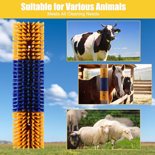 Livestock Scratch Brush, 4-Pack for Horse Grooming | Relief Self-Grooming Goat Scratcher Help Stay Comfortable on the Back of Livestock Cattle Scratch for Goat, Cow, Sheep
