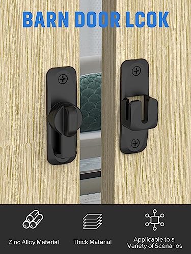 90/180 Degree Flip Barn Door Lock, Protect Privacy - Security Sliding Door Latch, Small Gate Latches Hardware for Barn, Garden, Bathroom, Cabinet, Window (Black-1PC) | Protect Privacy - Security Lock, Small Gate Latches Hardware for Barn, Garden, Bathroom