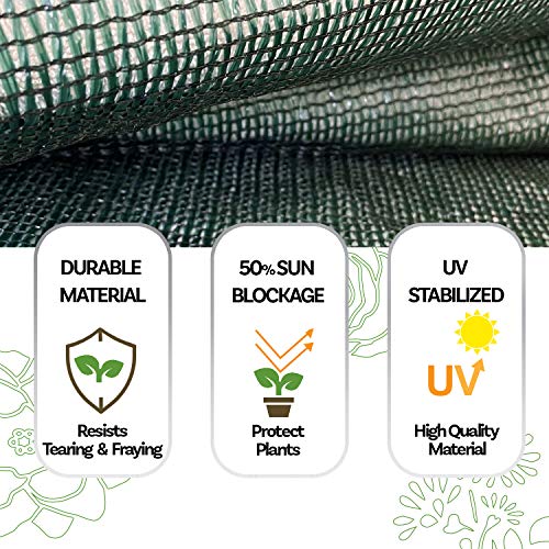 Alion Home HDPE 50% Sun Block Garden Netting Mesh (6'x3'4'', Green) - color: Green, size: 6'x3'4''