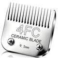 Detachable Pet Clipper Blades Dog Grooming Clipper Replacement Ceramic Blades, Compatible with Andis, Wahl, Oster(Size 4FC,Cut Length 9.5mm) - size: 4FC (9.5mm)