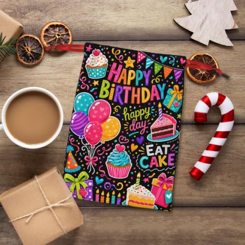 KzgtY Colorful Birthday 2PCS Gift Bags with Drawstring, 16 x 12 Inch Reusable Present Sacks for Christmas,Brithday, Holidays,Parties & Gift Packaging - color: Colorful Birthday