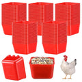 50 Pcs Cage Cups Chicken Feeder Cups 16 oz Hanging Bird Food Water Bowl Bunny Cage Feeding Dish for Pet Parrot Rooster Parakeet Poultry Pigeon(Red) - color: Red