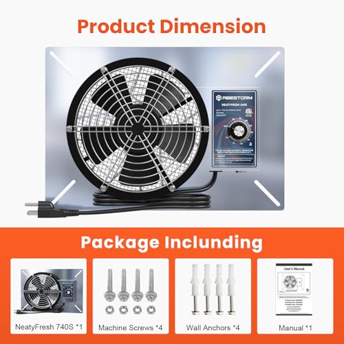 Abestorm 540 CFM Crawlspaces Ventilation Fan with Humidistat 8.7 Inch | Stainless Steel Vent Fan Digital Panel, Temperature Controller with Humidistat for Attic with Isolation Mesh, IP 55 Rated - color: Silver