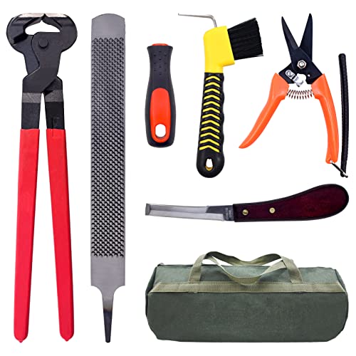 14 inch Horse Farrier Tool Kits - 6Pcs Professional Hoof Trimming Farrier Tools, Can Easily Trim the Hooves of Horses, Cows, Sheep, Donkeys and Other Medium-Sized Animals