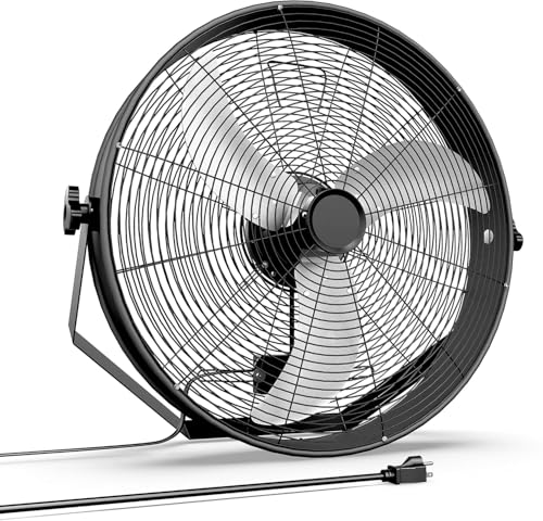 Simple Deluxe 20 Inch High Velocity Wall Mount Fan with Rack, 3 Speed Industrial/Commercial Metal Ventilation Fan,2 Pack - size: 20 Inch-Classic, style: 2 Pack