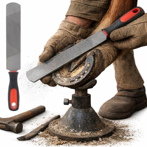 8 Inch Hoof Rasp,Farrier Rasp File,Horseshoe File with Rubber Handle,Farrier File Tool,Mini Rasp Hoof File Equine Hoof Rasp for Horses,Pig Hoof File,Goat Rasp