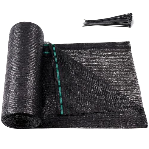 Amagenix 50% Shade Cloth Roll, 5'10" x 100 FT, Black | Cuttable Sun Shade Mesh Tarp UV Resistant Eyelets Screen Cover for Garden, Patio, Greenhouse, Canopy, Kennel, Plant - color: Black-50%, size: 5'10" x 100 FT