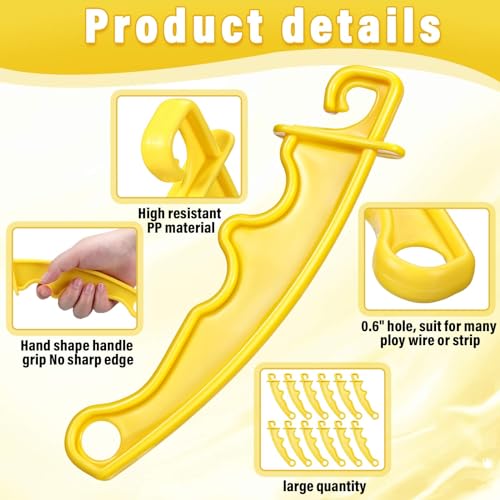 Tondiamo 12 Pack Electric Fence Plastic Gate Electric Fence Gate Handles 8 Inch Insulated Handle Yellow Insulated Plastic Handle