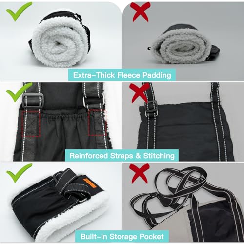 Dog Lift Harness Sling for Back Legs, Adjustable Rear Leg Support & Mobility Aid, Hip Support for Senior/Disabled Dogs, Soft Fleece Lining, Padded Handles, for CCL/ACL Surgery (Black, Medium) - size: Medium
