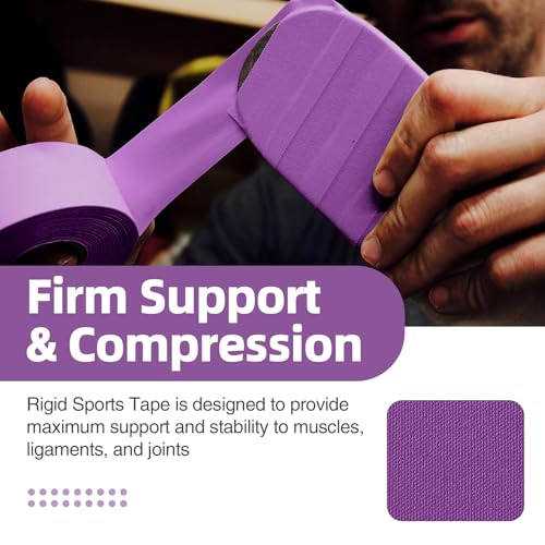 OK TAPE 4 Rolls Athletic Tape, Sports Tape for Injuries, Rigid, Easy Tear | Medical Tape, Wrist Tape, No Sticky Residue, Secure Ankle, Finger, Knee- 1.5inch x 15yards (Purple) - color: Purple-4 Rolls, size: 15 yards