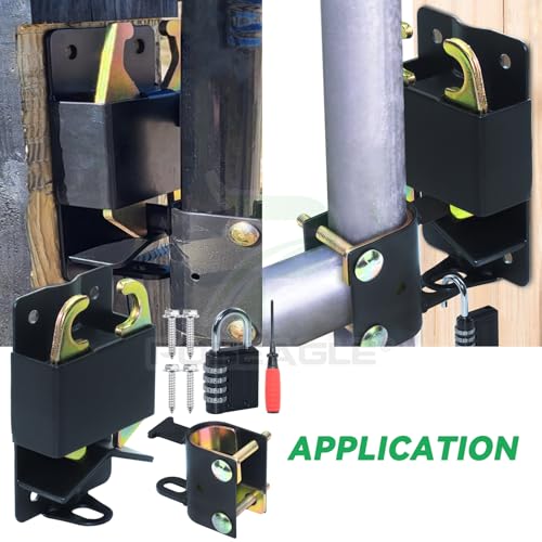 [Upgraded] 5 inch Black S16100700 Two Way Lockable Gate Latch | Include 4-Digit Combination Lock and Screwdriver for Farm Gate Latch, Metal Gates with 1-1/4" to 1-1/2" Diameter Tubes - color: A01 1xLockable Gate Latch for 1-1/4 to 1-1/2 Tubes