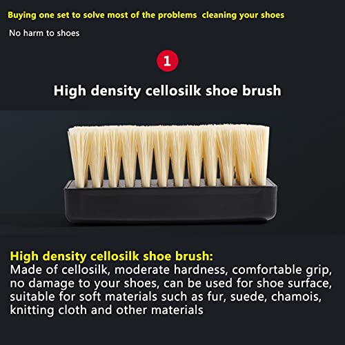 GUZI 2Pcs Professional Cleaning Shoe Brush Plastic Soft Brush Hard Brush Household Cleaning Set Shoe Care Leather Care Shoe Brushes for Cleaning