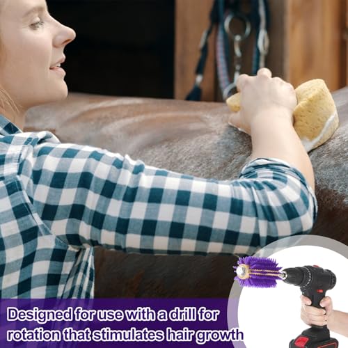 Willinglong 2 Pcs 4 Inches Livestock Mini Drill Scratch Brush Purple Brush Grooming Kit Suitable for Cattle, Cows, Horses, Sheep and Pigs - size: 4 Inch