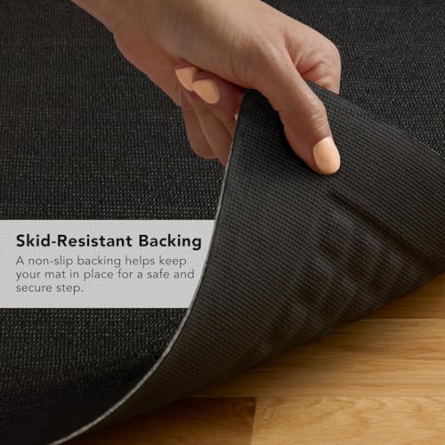 KITCHENAID Gourmet Series Kitchen Comfort Gel Mat, Woven Texture, Matte Black, 20"x39" - color: Matte Black