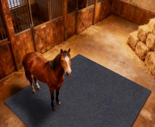 Under Horse/Stable Mats，8 x 8 FT Horse shed Floor mat——Backing Prevents Liquid Penetration,Duty Stall Mats for Floor Surface,Soft Material, Non-Slip Backing，Washable,Keeps Stable Floors Clean - size: 8 x 8 FT