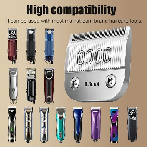 Replacement Ceramic Blade,Compatible with Oster 76,Andis AGC,Wahl KM10 | 0.3mm(1/100") Cutting Length,size OOOO - color: Size 0000
