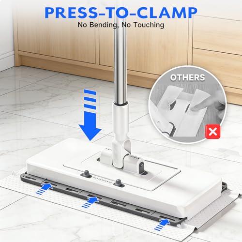 New Flat Mop with Extendable Handle for Multi-Surface Quick Cleanup | Mops for Floor Cleaning, No-touch Cloth Changing, Fits Most Pads, House Cleaning Supplies, No Back Strain, 10 Reusable Cloths - size: 1Mop with 10 Reusable Cloths
