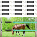 Yookeer 12 Set Electric Fence Gate Handles Poly Tape Buckles Included, Stainless Steel Buckle, UV Resistant Plastic Insulator Handle for Agricultural Farm Livestock Fencing