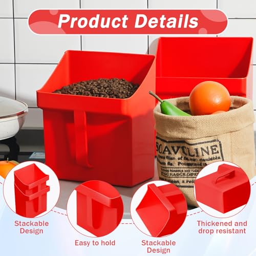 Relaxweex 2 Pcs 4 Quart Enclosed Large Feed Scoop, Red - color: Red