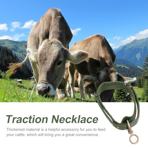 DOITOOL Thickened Canvas Livestock Collar 51.18 Inch Adjustable Neck Strap with Explosion-Proof Buckle for Cattle Calf Sheep Horse Farm Use