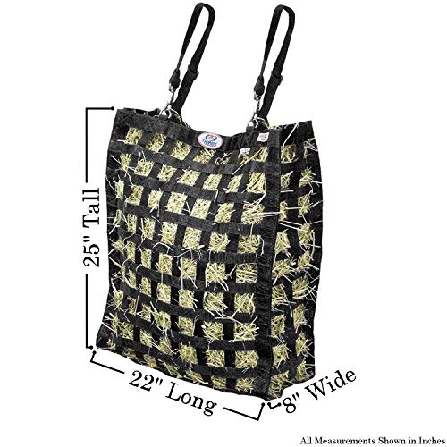 Derby Originals Superior Slow Feeder Horse Hay Bag with Super Tough Bottom and 1 Year Warranty - color: Black
