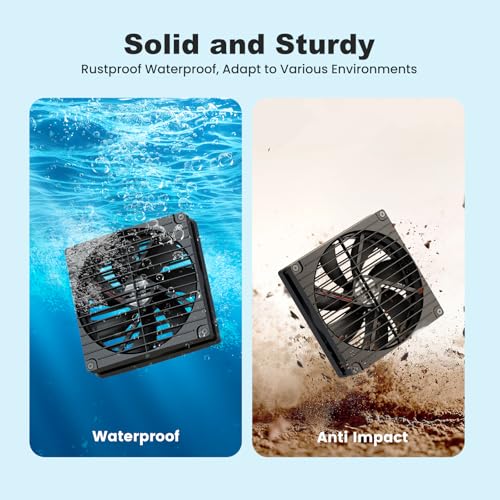 7.5" Solar Fan, Solar Powered Fans for Outside Chicken Coop & Greenhouse, Solar Exhaust or Intake Fans Outdoor Waterproof, for Doghouse Shed Air Circulation Ventilation Cooling, No Battery - size: 7.5" Fan