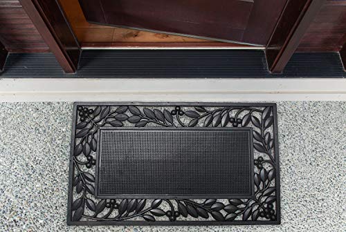 DII Rubber Doormats Collection All Weather, 18x30, Leaf Border - color: Leaf Border, size: 1'6" x 2'6" (Rectangular)
