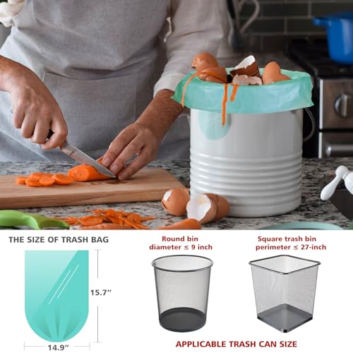 AYOTEE 1.2 Gallon Small Trash Bags Compostable Garbage Bags, 125 Count | Mini Compostable Bags, Strong Bathroom Wastebasket Can Liners trash Bags for Home Office Kitchen fit 5L,5 Liter,1 Gal,Green - style: 1.2 gallon