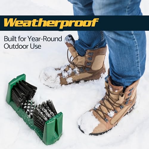 Neat Feet Boot Brush & Boot Scraper | Mountable Shoe Cleaner w/Screws, Injection Molded Plastic Mud Scrubber for Work Boots, Hiking & Outdoor Footwear, Weather-Resistant for Garage, Porch & Entryway