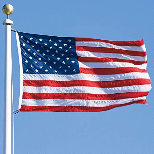 American Flag 4x6 FT Embroidered Stars, Sewn Stripes, Brass Grommets USA US Flag Polyester Long Lasting for Outdoor Use - size: 4x6 Ft Brass Grommets