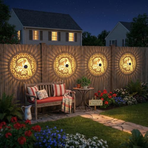 Gardsee Solar Fence Lights Outdoor 2 Pack Deck Step Wall Lights Butterfly Metal Waterproof LED Warm Yellow Light for Garden Post Patio Backyard Yard Decor (Black 6) - style: black 6