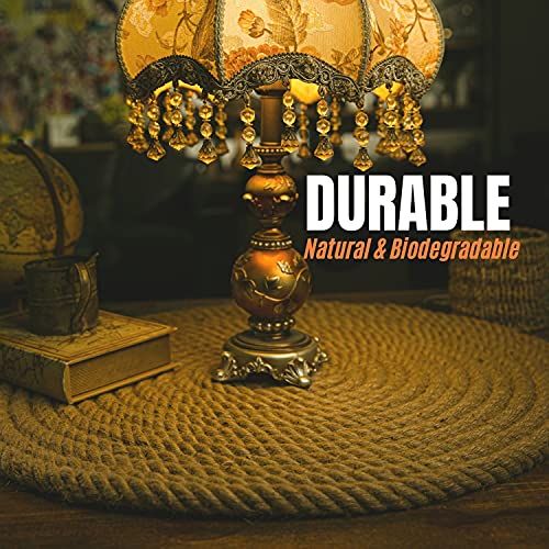 3/4" (20mm) Diameter Twisted Natural Fiber Rope: Heavy Duty Jute & Hemp Style Manila Rope for Crafts, Garden Fencing, Deck Railing & Outdoor Decorative Use (100ft Length) - size: 3/4 Inch 100Ft