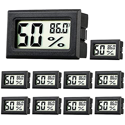 Mini Thermometer Hygrometer, Small Digital Electronic Temperature Humidity Meters Gauge Indoor LCD Display Fahrenheit for Greenhouse