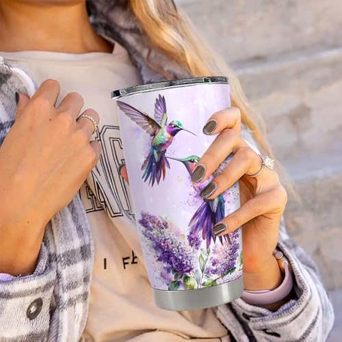 SANDJEST Hummingbird Tumbler 20oz Stainless Steel Insulated Travel Mug Cup for Women Girls Grandma Mom Hummingbird Gifts for Birthday Christmas Mothers Day - color: Hummingbird