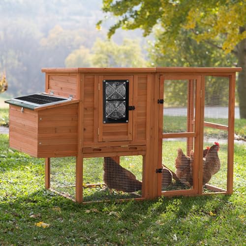 Solar Powered Fan,15W Waterproof Solar Dual Exhaust fan with 9.84Ft On/Off Cable for Small Chicken Coops, Sheds, Pet Houses, Outdoor Greenhouse Air Circulation